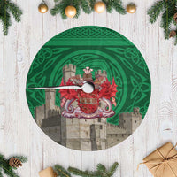 Caernarfonshire Wales Tree Skirt Caernarfon Castle and Emblem Celtic Style - Wonder Print Shop