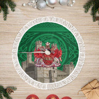 Caernarfonshire Wales Tree Skirt Caernarfon Castle and Emblem Celtic Style - Wonder Print Shop