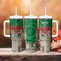 Personalized Caernarfonshire Wales Tumbler With Handle Caernarfon Castle and Emblem Celtic Style - Wonder Print Shop