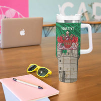 Personalized Caernarfonshire Wales Tumbler With Handle Caernarfon Castle and Emblem Celtic Style - Wonder Print Shop