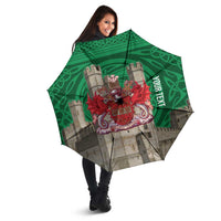 Personalized Caernarfonshire Wales Umbrella Caernarfon Castle and Emblem Celtic Style - Wonder Print Shop