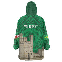 Personalized Caernarfonshire Wales Wearable Blanket Hoodie Caernarfon Castle and Emblem Celtic Style - Wonder Print Shop