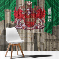 Personalized Caernarfonshire Wales Window Curtain Caernarfon Castle and Emblem Celtic Style - Wonder Print Shop