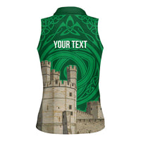 Personalized Caernarfonshire Wales Women Sleeveless Polo Shirt Caernarfon Castle and Emblem Celtic Style - Wonder Print Shop