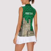 Personalized Caernarfonshire Wales Women Sleeveless Polo Shirt Caernarfon Castle and Emblem Celtic Style - Wonder Print Shop