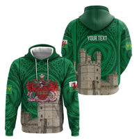 Personalized Caernarfonshire Wales Zip Hoodie Caernarfon Castle and Emblem Celtic Style - Wonder Print Shop