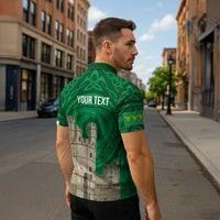 Personalized Caernarfonshire Wales Zipper Polo Shirt Caernarfon Castle and Emblem Celtic Style - Wonder Print Shop