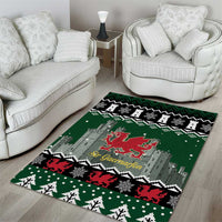 Caernarfonshire Wales Christmas Area Rug Caernarfon Castle Red Dragon - Wonder Print Shop
