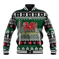 Caernarfonshire Wales Christmas Baseball Jacket Caernarfon Castle Red Dragon - Wonder Print Shop