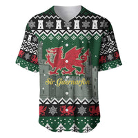 Caernarfonshire Wales Christmas Baseball Jersey Caernarfon Castle Red Dragon - Wonder Print Shop
