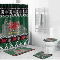 Caernarfonshire Wales Christmas Bathroom Set Caernarfon Castle Red Dragon - Wonder Print Shop