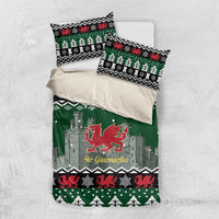 Caernarfonshire Wales Christmas Bedding Set Caernarfon Castle Red Dragon - Wonder Print Shop