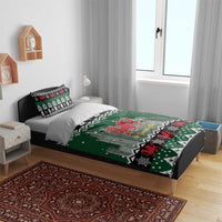 Caernarfonshire Wales Christmas Bedding Set Caernarfon Castle Red Dragon - Wonder Print Shop