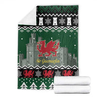 Caernarfonshire Wales Christmas Blanket Caernarfon Castle Red Dragon - Wonder Print Shop