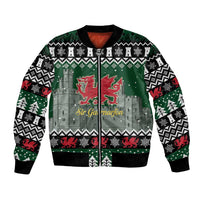 Caernarfonshire Wales Christmas Bomber Jacket Caernarfon Castle Red Dragon - Wonder Print Shop