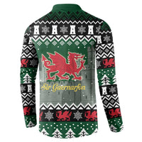 Caernarfonshire Wales Christmas Button Sweatshirt Caernarfon Castle Red Dragon - Wonder Print Shop