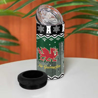 Caernarfonshire Wales Christmas 4 in 1 Can Cooler Tumbler Caernarfon Castle Red Dragon - Wonder Print Shop