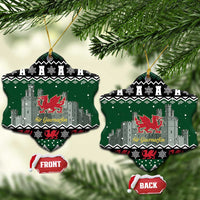 Caernarfonshire Wales Christmas Ceramic Ornament Caernarfon Castle Red Dragon - Wonder Print Shop