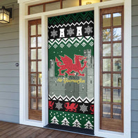 Caernarfonshire Wales Christmas Door Cover Caernarfon Castle Red Dragon - Wonder Print Shop