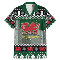 Caernarfonshire Wales Christmas Family Matching Mermaid Dress and Hawaiian Shirt Caernarfon Castle Red Dragon - Wonder Print Shop