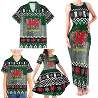 Caernarfonshire Wales Christmas Family Matching Tank Maxi Dress and Hawaiian Shirt Caernarfon Castle Red Dragon - Wonder Print Shop