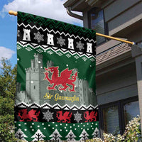 Caernarfonshire Wales Christmas Garden Flag Caernarfon Castle Red Dragon - Wonder Print Shop