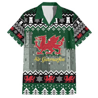 Caernarfonshire Wales Christmas Hawaiian Shirt Caernarfon Castle Red Dragon - Wonder Print Shop