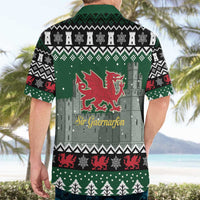 Caernarfonshire Wales Christmas Hawaiian Shirt Caernarfon Castle Red Dragon - Wonder Print Shop