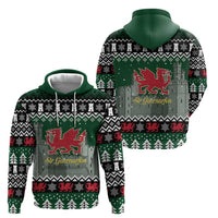 Caernarfonshire Wales Christmas Hoodie Caernarfon Castle Red Dragon - Wonder Print Shop