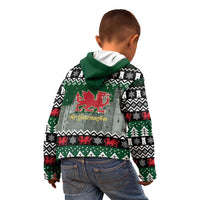 Caernarfonshire Wales Christmas Kid Hoodie Caernarfon Castle Red Dragon - Wonder Print Shop