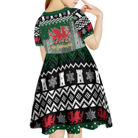 Caernarfonshire Wales Christmas Kid Short Sleeve Dress Caernarfon Castle Red Dragon - Wonder Print Shop