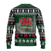 Caernarfonshire Wales Christmas Ugly Christmas Sweater Caernarfon Castle Red Dragon - Wonder Print Shop