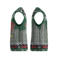 Caernarfonshire Wales Christmas Knitted V-Neck Vest Caernarfon Castle Red Dragon - Wonder Print Shop