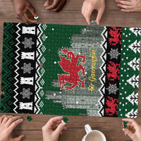Caernarfonshire Wales Christmas Puzzle Caernarfon Castle Red Dragon - Wonder Print Shop
