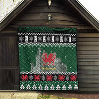 Caernarfonshire Wales Christmas Quilt Caernarfon Castle Red Dragon - Wonder Print Shop
