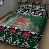 Caernarfonshire Wales Christmas Quilt Bed Set Caernarfon Castle Red Dragon - Wonder Print Shop