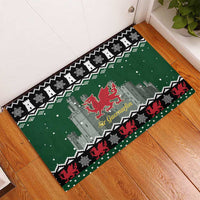Caernarfonshire Wales Christmas Rubber Doormat Caernarfon Castle Red Dragon - Wonder Print Shop