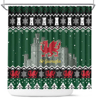 Caernarfonshire Wales Christmas Shower Curtain Caernarfon Castle Red Dragon - Wonder Print Shop