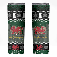 Caernarfonshire Wales Christmas Skinny Tumbler Caernarfon Castle Red Dragon - Wonder Print Shop