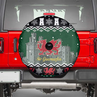 Caernarfonshire Wales Christmas Spare Tire Cover Caernarfon Castle Red Dragon - Wonder Print Shop