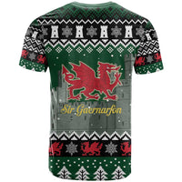 Caernarfonshire Wales Christmas T Shirt Caernarfon Castle Red Dragon - Wonder Print Shop