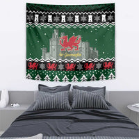 Caernarfonshire Wales Christmas Tapestry Caernarfon Castle Red Dragon - Wonder Print Shop