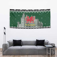 Caernarfonshire Wales Christmas Tapestry Caernarfon Castle Red Dragon - Wonder Print Shop