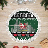 Caernarfonshire Wales Christmas Tree Skirt Caernarfon Castle Red Dragon - Wonder Print Shop