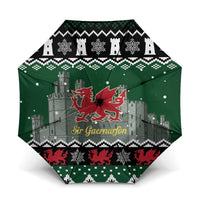 Caernarfonshire Wales Christmas Umbrella Caernarfon Castle Red Dragon - Wonder Print Shop