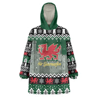 Caernarfonshire Wales Christmas Wearable Blanket Hoodie Caernarfon Castle Red Dragon - Wonder Print Shop