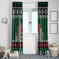 Caernarfonshire Wales Christmas Window Curtain Caernarfon Castle Red Dragon - Wonder Print Shop