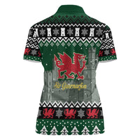 Caernarfonshire Wales Christmas Women Polo Shirt Caernarfon Castle Red Dragon - Wonder Print Shop
