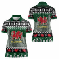Caernarfonshire Wales Christmas Women Polo Shirt Caernarfon Castle Red Dragon - Wonder Print Shop