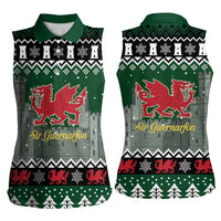 Caernarfonshire Wales Christmas Women Sleeveless Polo Shirt Caernarfon Castle Red Dragon - Wonder Print Shop